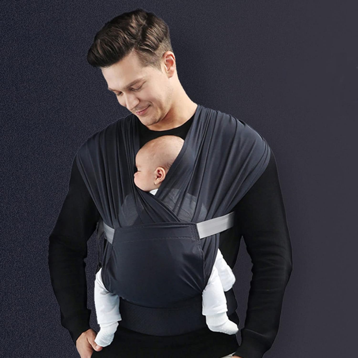 Écharpe De Portage - SnugCarry™ - Noir - Pour Mon Bébé