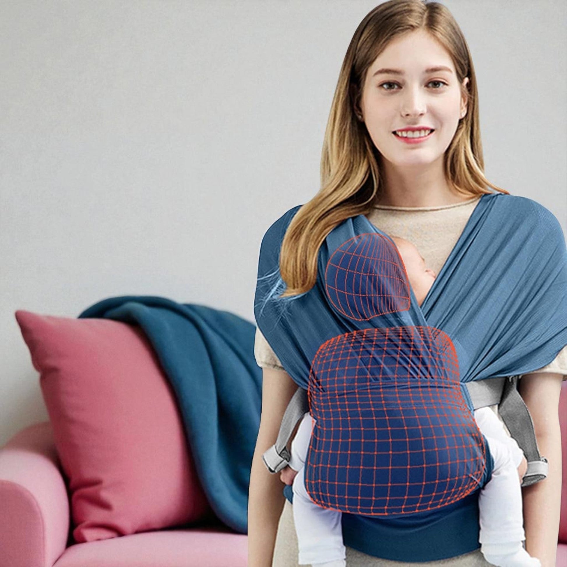 Écharpe De Portage - SnugCarry™ - Bleu - Pour Mon Bébé